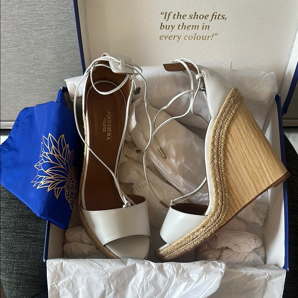 Aquazzura white Espadrille Wedge Sandals - Picture 3 of 15
